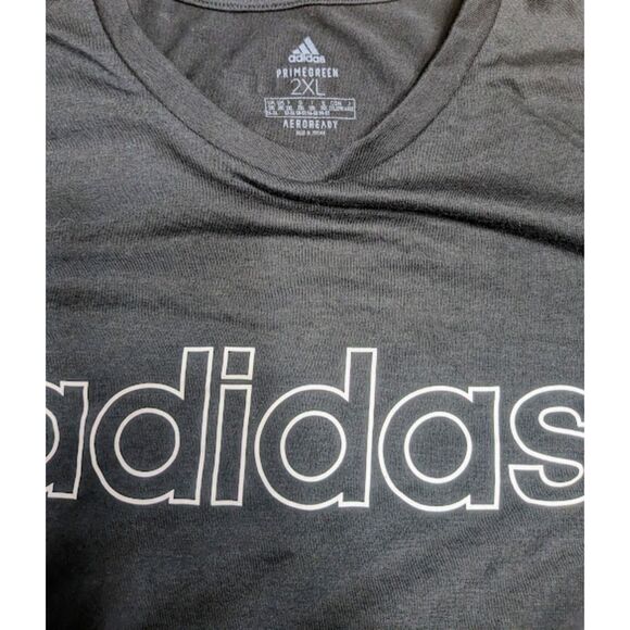 adidas Black & Green Ladies' Logo Crop Tee Shirts - Set of 2 - Size XXL 2XL - Picture 4 of 9